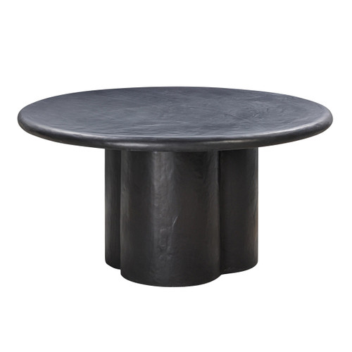 Elika Round Faux Plaster Dining Table (Black)
