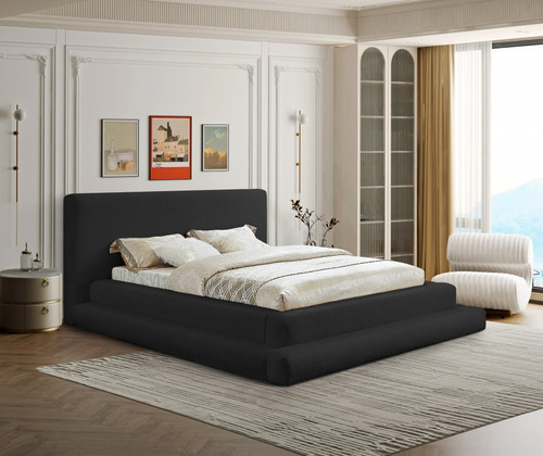 Dane Teddy Fabric Bed-Black (King)