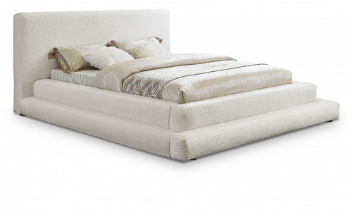 Dane Teddy Fabric Bed-Cream (Queen)