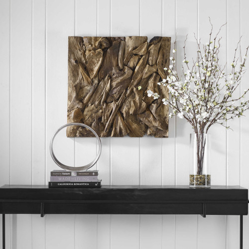 Renner Teak Wood Wall Decor-Single (Wood)