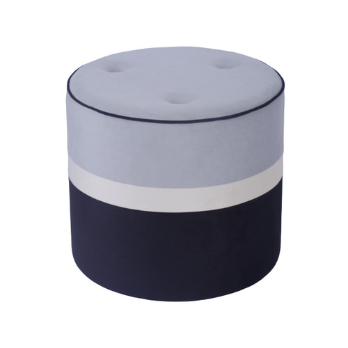 Klondike Velvet Ottoman (Grey & Black)