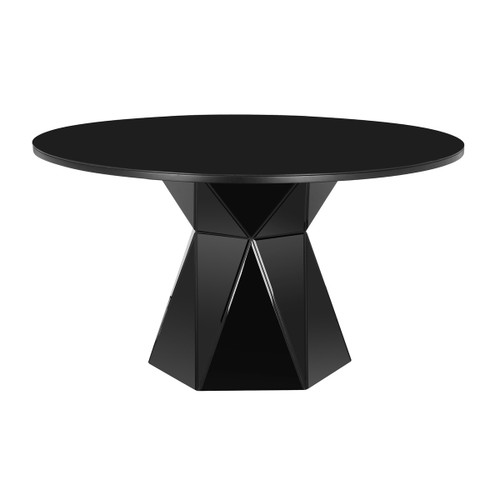 Iris Dining Glass Table (Black)