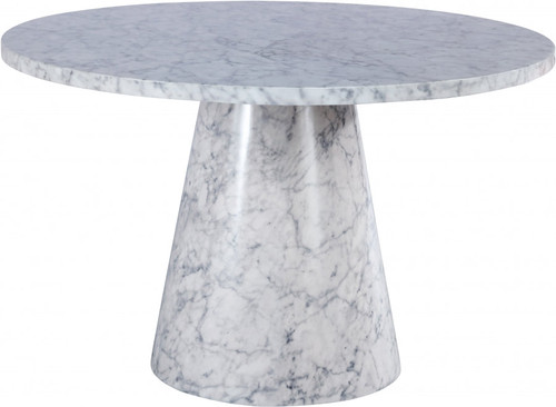 Earhart Dining Table (White Faux Marble) 48"