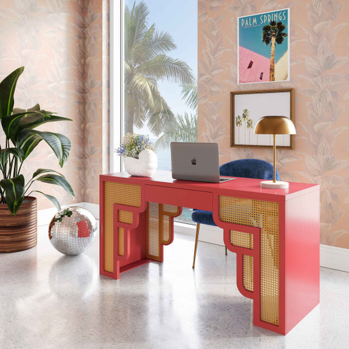 Suzie Rattan Desk (Coral)