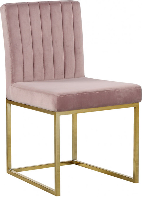 Tara Velvet Dining Chair-Pink (Single)