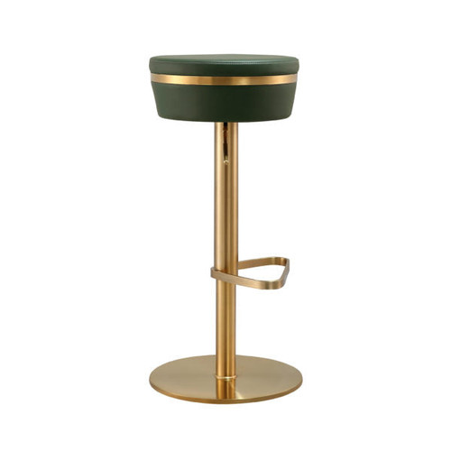 Cadence Adjustable Barstool (Malachite Green & Gold)