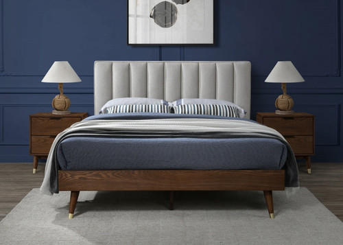 Kirkwood Bed (Beige, Navy, Grey)-Queen