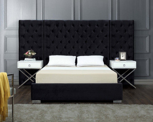 Naomi Bed (Queen or King) Black, Navy, White, Grey