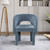 Emmet Chenille Fabric Dining Chair (Blue, Light Blue)