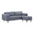 Cave Velvet Sectional (Navy Tweed)