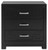 Euclid 3-Drawer Nightstand (Black/Silver)