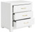Euclid 3-Drawer Nightstand (White/Gold)