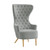 India Velvet Wingback Accent Chair (Gray)