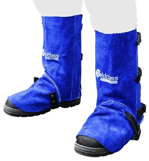 Promax Blue Leather Buckle Fastening Spats