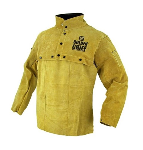 The Golden Chief Premium Leather Welding Bolero Jacket with Apron