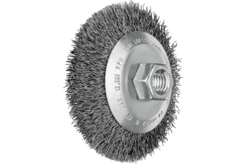 Pferd 100mm x 10mm Crimped Bevel Cup Brush Steel Wire