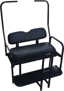 Backseat Rear Flip Seat for Club Car DS (1982-2000) in black, providing extra seating and cargo space for your golf cart. Backseat Rear Flip Seat for Club Car DS (1982-2000) in black, providing extra seating and cargo space for your golf cart.