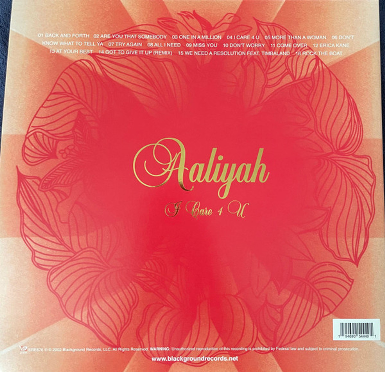 Aaliyah - I Care 4 U (2LP) Vinyl Record