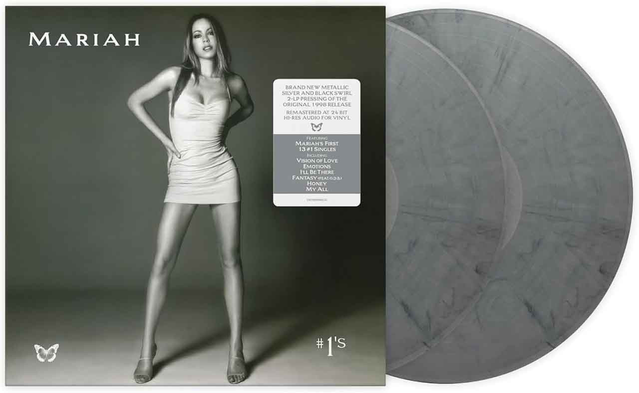 Mariah Carey - #1's (2LP) - Metallic Silver & Black Swirl Vinyl Record