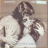 Actual image of the vinyl record album artwork of Streisand & Kristofferson's A Star Is Born LP - taken in our record store