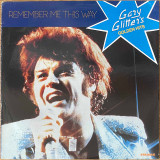 Actual image of the vinyl record album artwork of Gary Glitter's Remember Me This Way - Gary Glitter's Golden Hits LP - taken in our record store