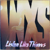 Actual image of the vinyl record album artwork of INXS's Listen Like Thieves LP - taken in our record store