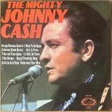 Actual image of the vinyl record album artwork of Johnny Cash's The Mighty Johnny Cash LP - taken in our Melbourne record store