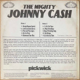 Actual image of the back cover of Johnny Cash's The Mighty Johnny Cash second hand vinyl record taken in our Melbourne record shop