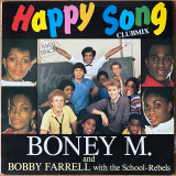 Actual image of the vinyl record album artwork of Boney M. And Bobby Farrell With The School-Rebels's Happy Song (Clubmix) LP - taken in our Melbourne record store