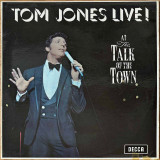Actual image of the vinyl record album artwork of Tom Jones's Tom Jones Live! At The Talk Of The Town LP - taken in our Melbourne record store