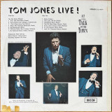 Actual image of the back cover of Tom Jones's Tom Jones Live! At The Talk Of The Town second hand vinyl record taken in our Melbourne record shop