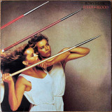 Actual image of the vinyl record album artwork of Roxy Music's Flesh + Blood LP - taken in our Melbourne record store