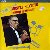 Actual image of the vinyl record album artwork of Benny Goodman's Mostly Sextets LP - taken in our Melbourne record store