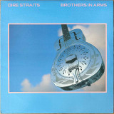 Actual image of the vinyl record album artwork of Dire Straits's Brothers In Arms LP - taken in our Melbourne record store