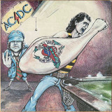 Actual image of the vinyl record album artwork of AC/DC's Dirty Deeds Done Dirt Cheap LP - taken in our Melbourne record store