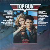 Actual image of the vinyl record album artwork of Various's Top Gun (Original Motion Picture Soundtrack) LP - taken in our Melbourne record store