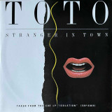 Actual image of the vinyl record album artwork of Toto's Stranger In Town LP - taken in our Melbourne record store