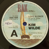 Actual image of the vinyl record album artwork of Kim Wilde's Love Blonde LP - taken in our Melbourne record store