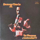 Actual image of the vinyl record album artwork of Sammy Davis Jr.'s In Person Australia '77 LP - taken in our Melbourne record store