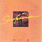 Actual image of the back cover of Lisa Bade's Suspicion second hand vinyl record taken in our Melbourne record shop
