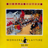 Actual image of the vinyl record album artwork of Billy Bragg's Workers Playtime LP - taken in our Melbourne record store