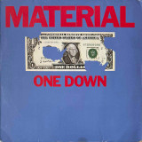 Actual image of the vinyl record album artwork of Material's One Down LP - taken in our Melbourne record store
