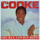Actual image of the vinyl record album artwork of Sam Cooke's The Man And His Music LP - taken in our Melbourne record store