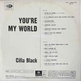 Actual image of the back cover of Cilla Black's You're My World second hand vinyl record taken in our Melbourne record shop