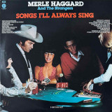 Actual image of the vinyl record album artwork of Merle Haggard And The Strangers's Songs I'll Always Sing LP - taken in our Melbourne record store