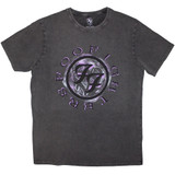 Picture of Foo Fighters Unisex Stone Wash T-Shirt: Wheel Logo Shadow (Charcoal Grey)