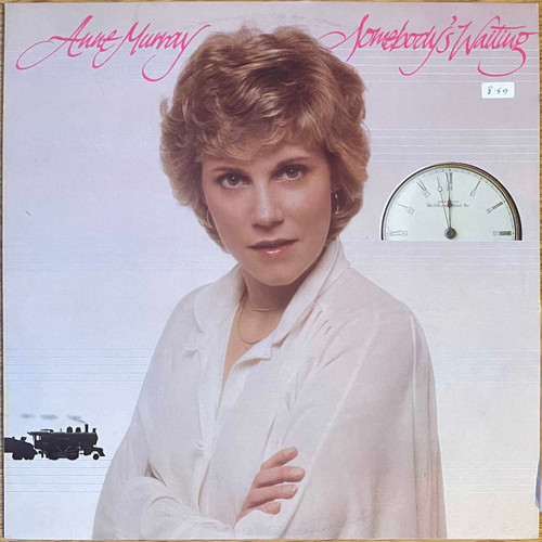 Actual image of the vinyl record album artwork of Anne Murray's Somebody's Waiting LP - taken in our record store