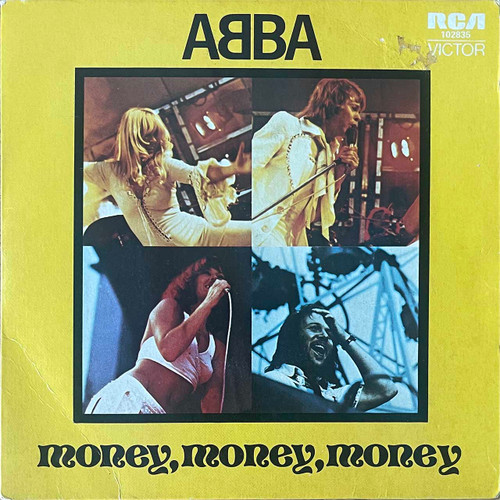 Actual image of the vinyl record album artwork of ABBA's The Name Of The Game / I Wonder (Departure) LP - taken in our Melbourne record store