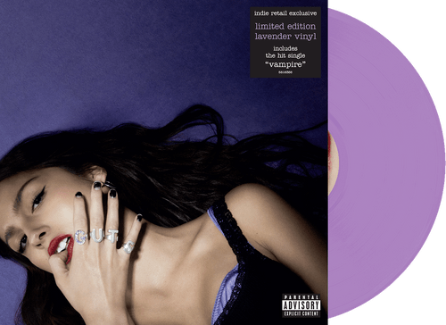 Picture of Olivia Rodrigo's GUTS LP Record on lavender coloured vinyl
