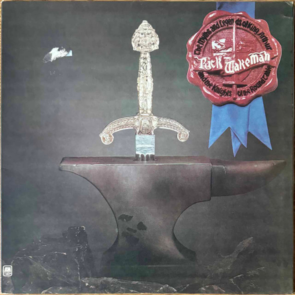 Actual image of the vinyl record album artwork of Rick Wakeman's The Myths And Legends Of King Arthur And The Knights Of The Round Table LP - taken in our Melbourne record store